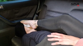Feetmodelstv - In car dirty socks and feet smelling with sock gagged mouth by Lucy.webp
