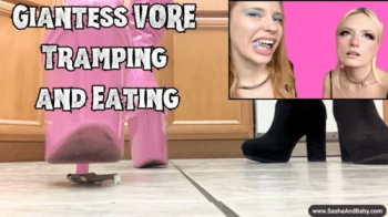 Sashaandbaby - Giantess Vore Girls Trample and Eat You - Can You Come Over For Dinner.webp