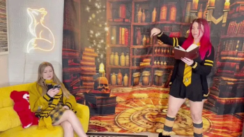 Foot Worship Trouble in the Hufflemuff common room - Emma Shay and Catherine Foxx HIDEF MOV.webp